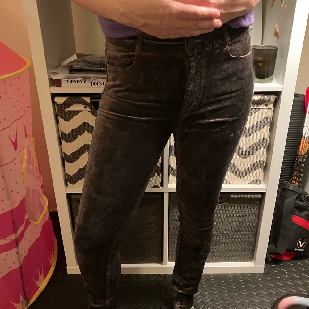 Black Soft Velvet Jeans